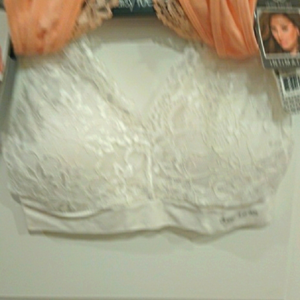 Daisy Fuentes White & peach Lace Longline Bra set! - Picture 7 of 13